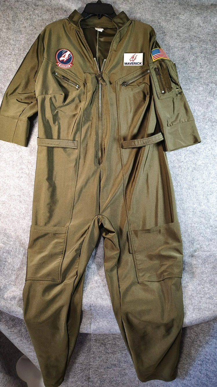 Top Gun Maverick Flight Suit Costume removable patches Size XL